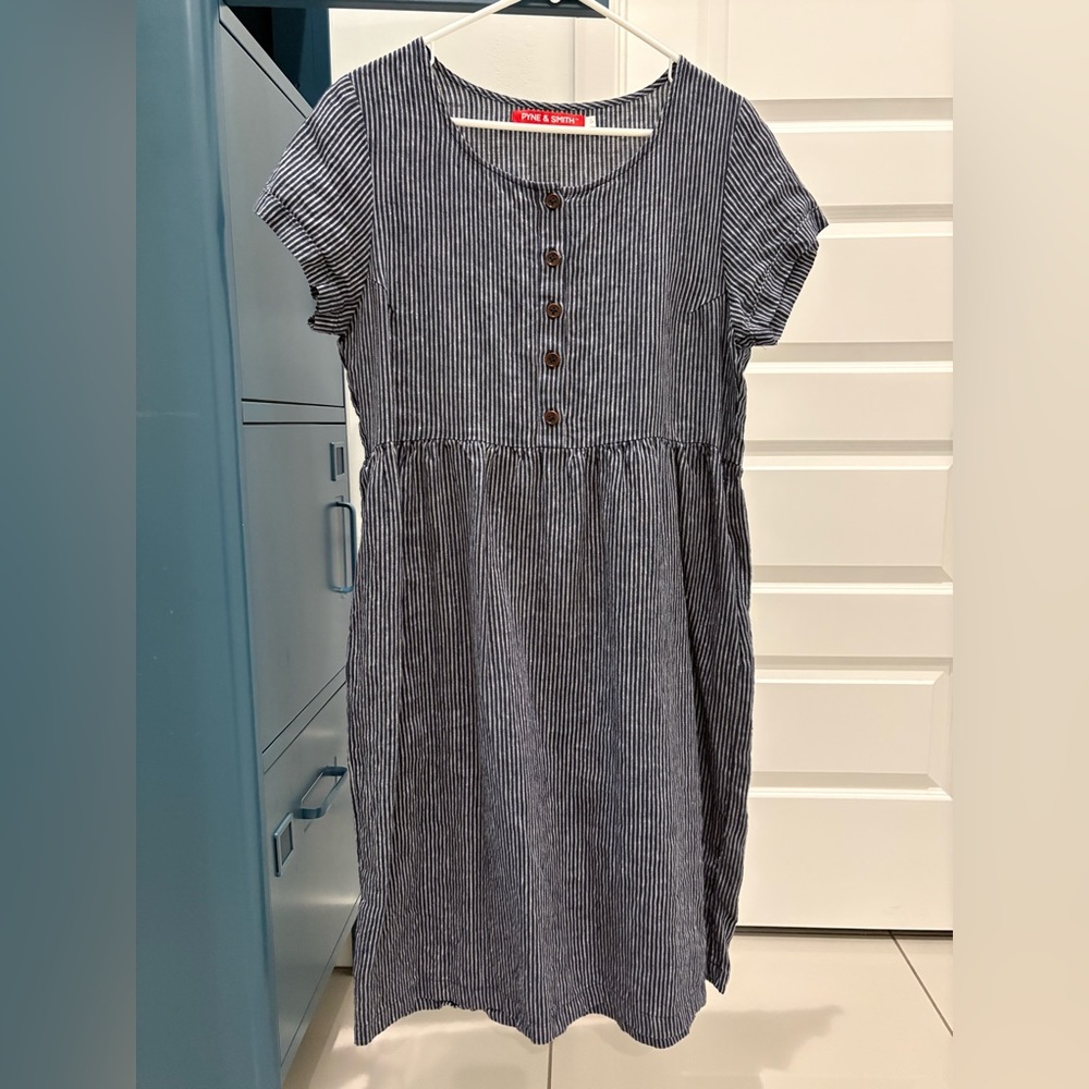 Pyne & Smith No 11 Small Indigo Stripe Dress